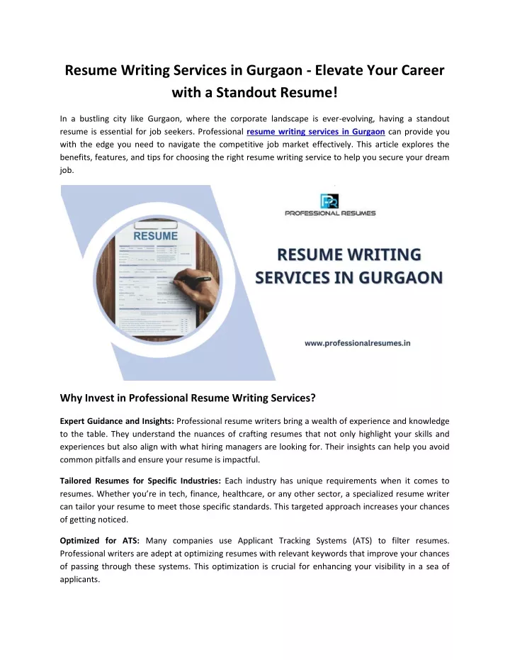 resume writing services in gurgaon elevate your