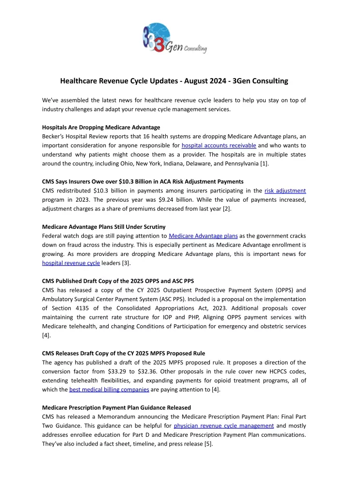 healthcare revenue cycle updates august 2024 3gen