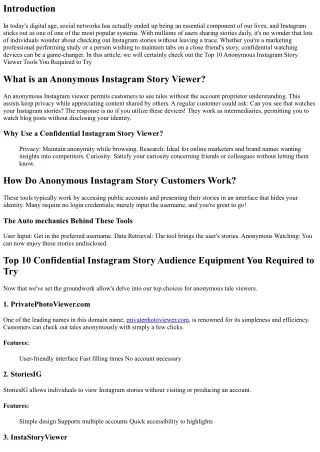 Top 10 Anonymous Instagram Tale Visitor Devices You Need to Attempt