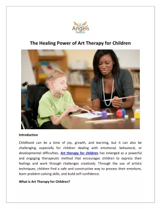 The Healing Power of Art Therapy for Children