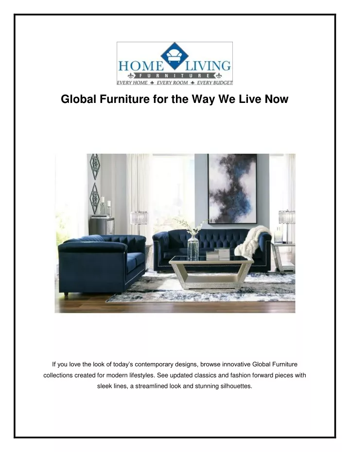 global furniture for the way we live now