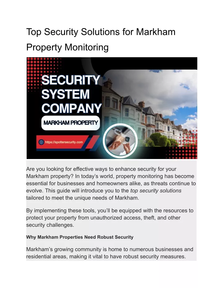 top security solutions for markham