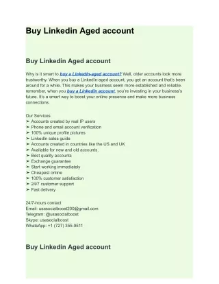 Buy Linkedin Aged account
