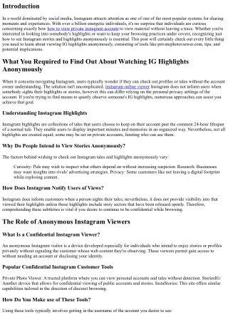 What You Need to Know About Viewing IG Highlights Anonymously