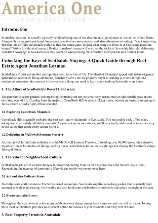 Unlocking the Secrets of Scottsdale Staying: A Manual through Realtor Jonathan L