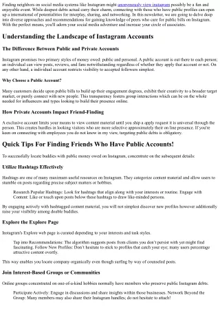 “Quick Tips For Finding Friends Who Have Public Accounts!”