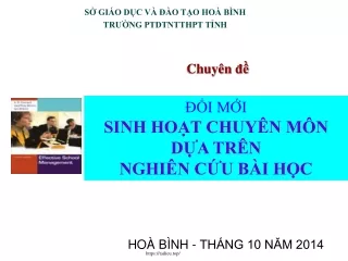 Đổi mới sinh hoạt chuyên môn dựa trên nghiên cứu bài học