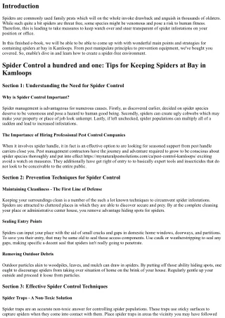 Spider Control one zero one: Tips for Keeping Spiders at Bay in Kamloops