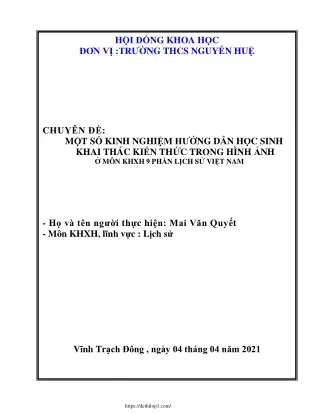 Hướng dẫn HS khai thác kiến thức trong hình ảnh ở môn KHXH 9 phần Lịch sử Việt N