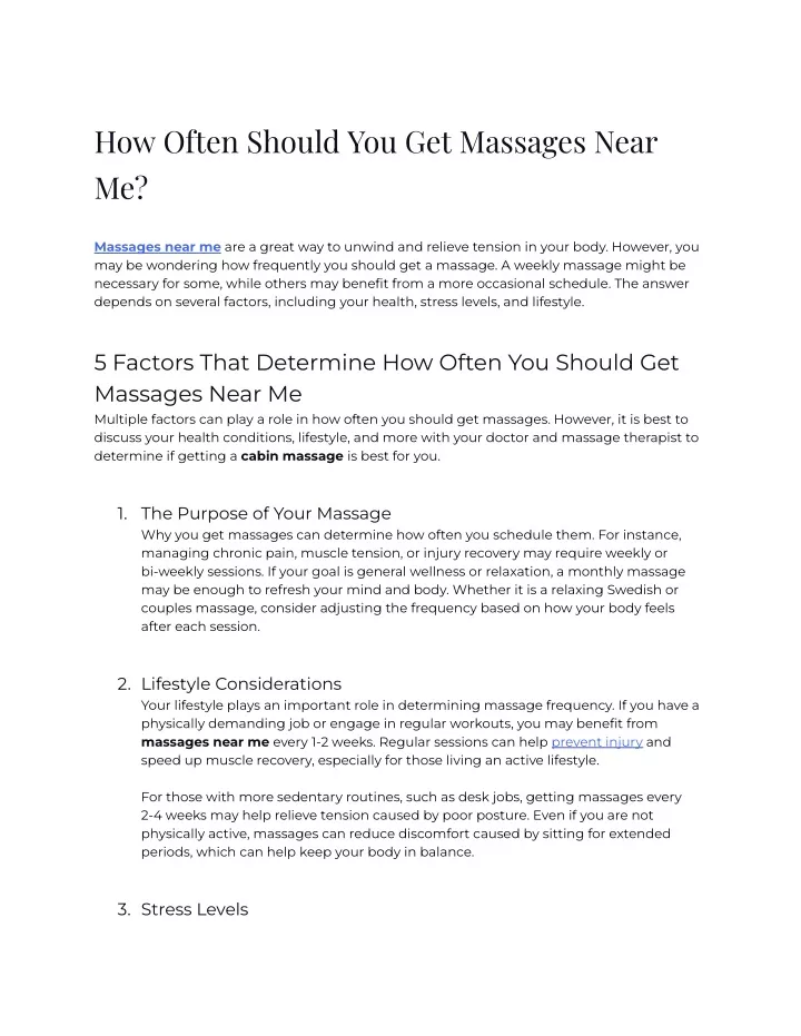 how often should you get massages near me