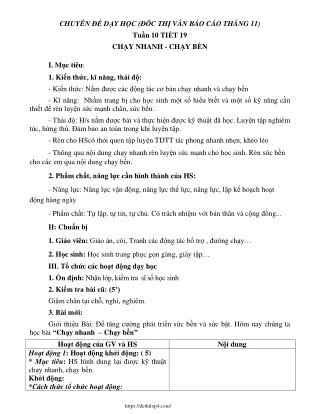 Tiết 19: Chạy nhanh, Chạy bền