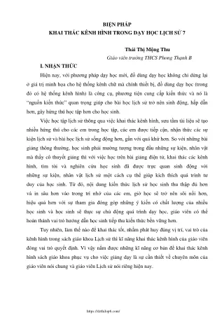 Biện pháp khai thác kênh hình trong dạy học Lịch sử 7