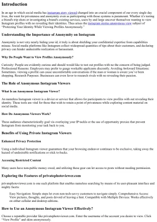 “Protecting Your Identity While Viewing Profiles Anonymously”