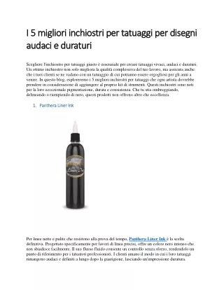 I 5 migliori inchiostri per tatuaggi per disegni audaci e duraturi