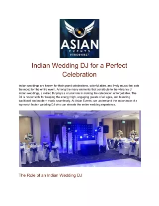 Indian Wedding DJ for a Perfect Celebration