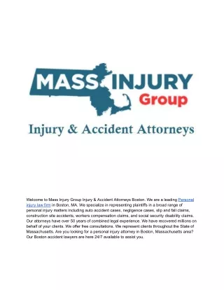 Mass Injury Group Boston Massachusetts