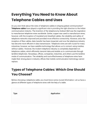 Buy Telephone Cables at Best Price – All You Need to Know