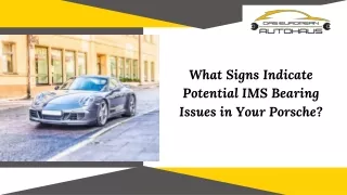 What Signs Indicate Potential IMS Bearing Issues in Your Porsche