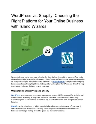 WordPress vs Shopify