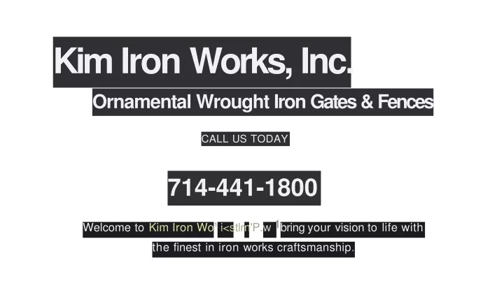 kim iron works inc