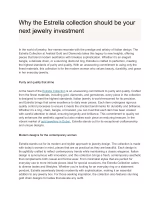 Why the Estrella collection should be your next jewelry investment