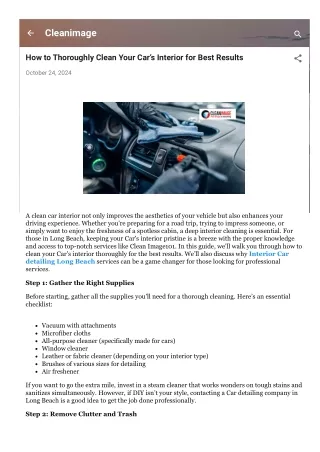 How to Thoroughly Clean Your Car’s Interior for Best Results