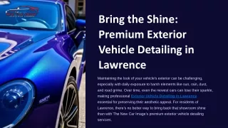 Bring the Shine: Premium Exterior Vehicle Detailing in Lawrence