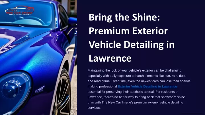 bring the shine premium exterior vehicle