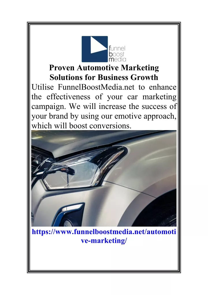 proven automotive marketing solutions