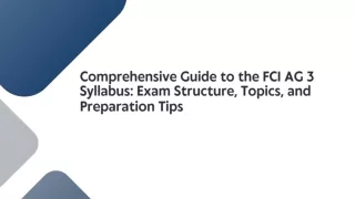 Comprehensive Guide to the FCI AG 3 Syllabus Exam Structure Topics and Preparation Tips