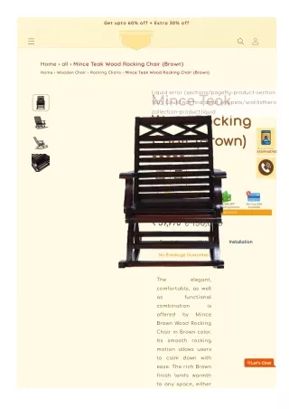 Mince Teak Wood Rocking Chair (Brown)
