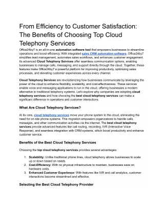 From Efficiency to Customer Satisfaction_ The Benefits of Choosing Top Cloud Telephony Services