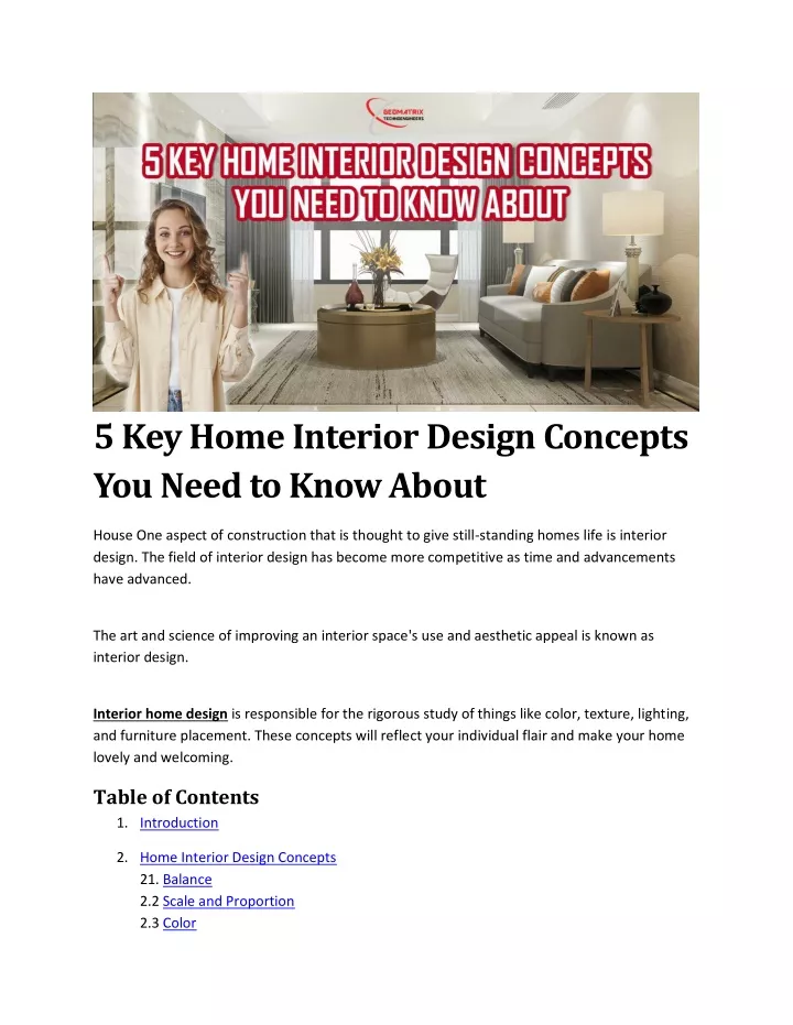 5 key home interior design concepts you need