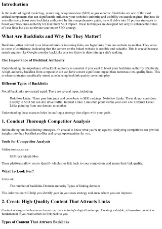 10 Proven Strategies to Boost Your Backlinks Authority for Maximum SEO Impact