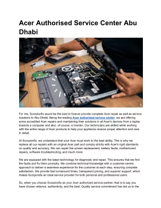 Acer Authorised Service Center Abu Dhabi