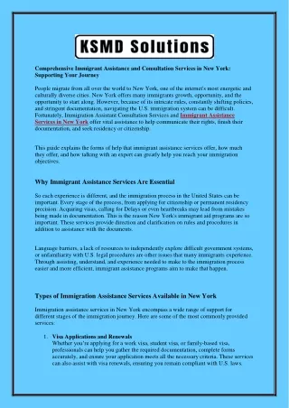 Comprehensive Immigrant Assistance and Consultation Services in New York