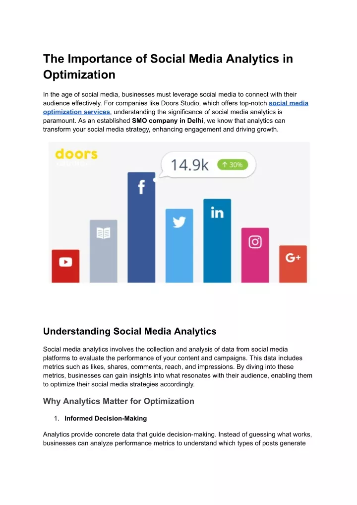 the importance of social media analytics