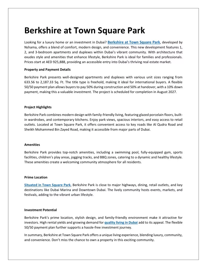 berkshire at town square park