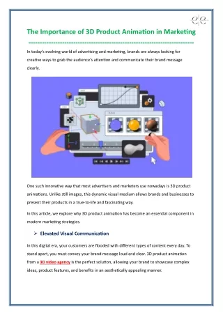 The Importance of 3D Product Animation in Marketing