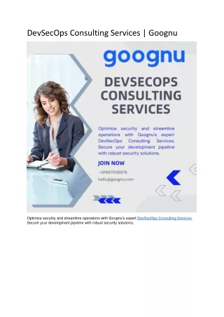 devsecops consulting services goognu