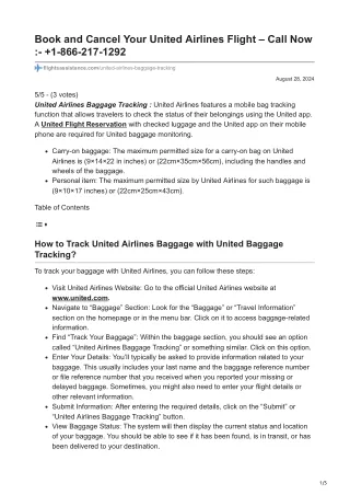 United Airline Baggage Tracking