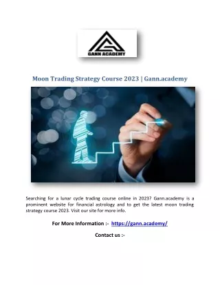 Moon Trading Strategy Course 2023