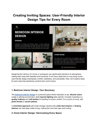 creating inviting spaces user friendly interior