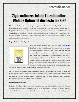 Zigis online vs. lokale Einzelhändler - Welche Option ist die beste für Sie