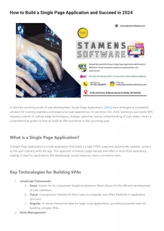 How to Build a Single Page Application and Succeed in 2024