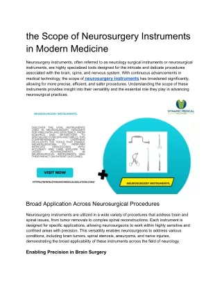 the Scope of Neurosurgery Instruments in Modern Medicine