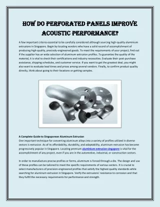 How Do Perforated Panels Improve Acoustic Performance