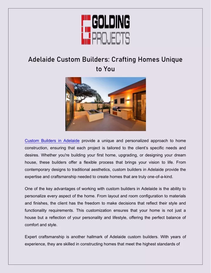 adelaide custom builders crafting homes unique