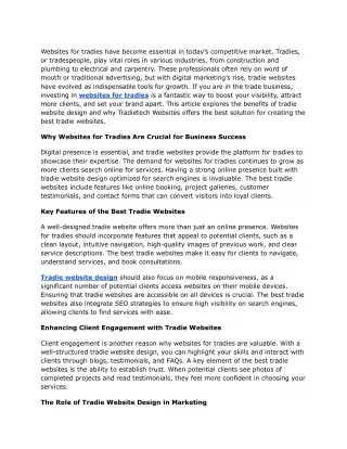 Why Do Tradies Need Custom Websites for Tradies?