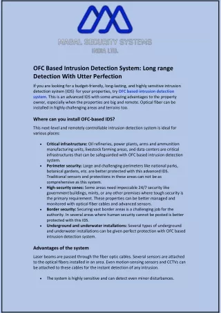 ofc based intrusion detection system long range